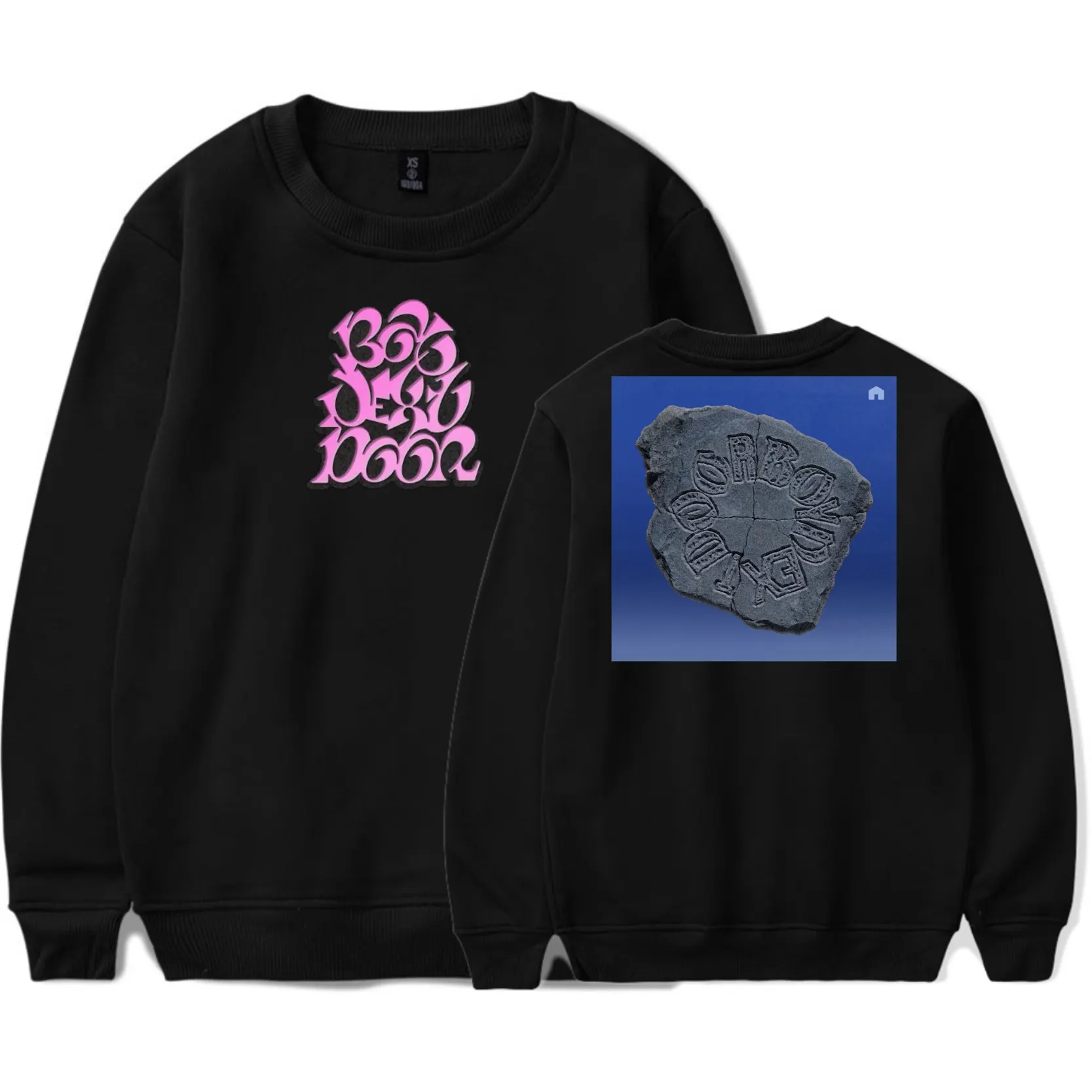 Boynextdoor Pink Bubble Logo Sweatshirt - Black