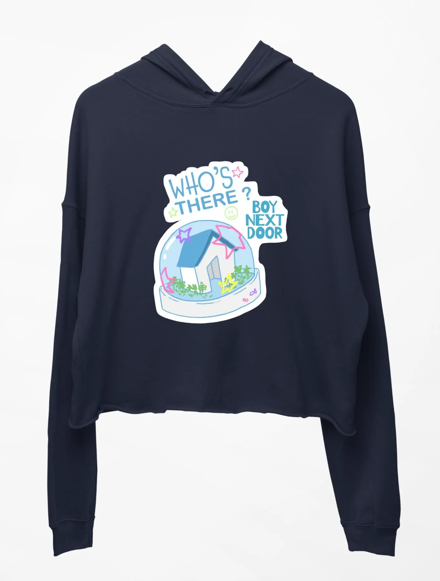 Boynextdoor Who's There? Cropped Hoodie - Blue