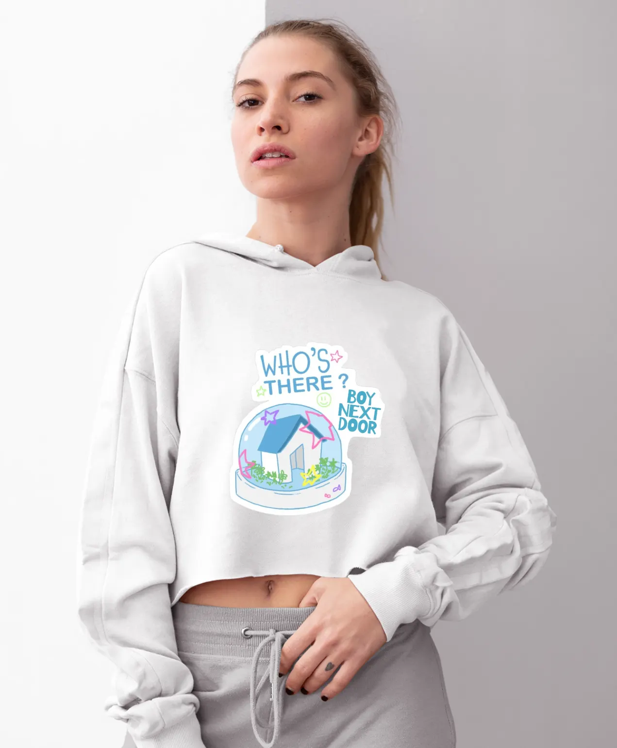 Boynextdoor Who's There? Cropped Hoodie