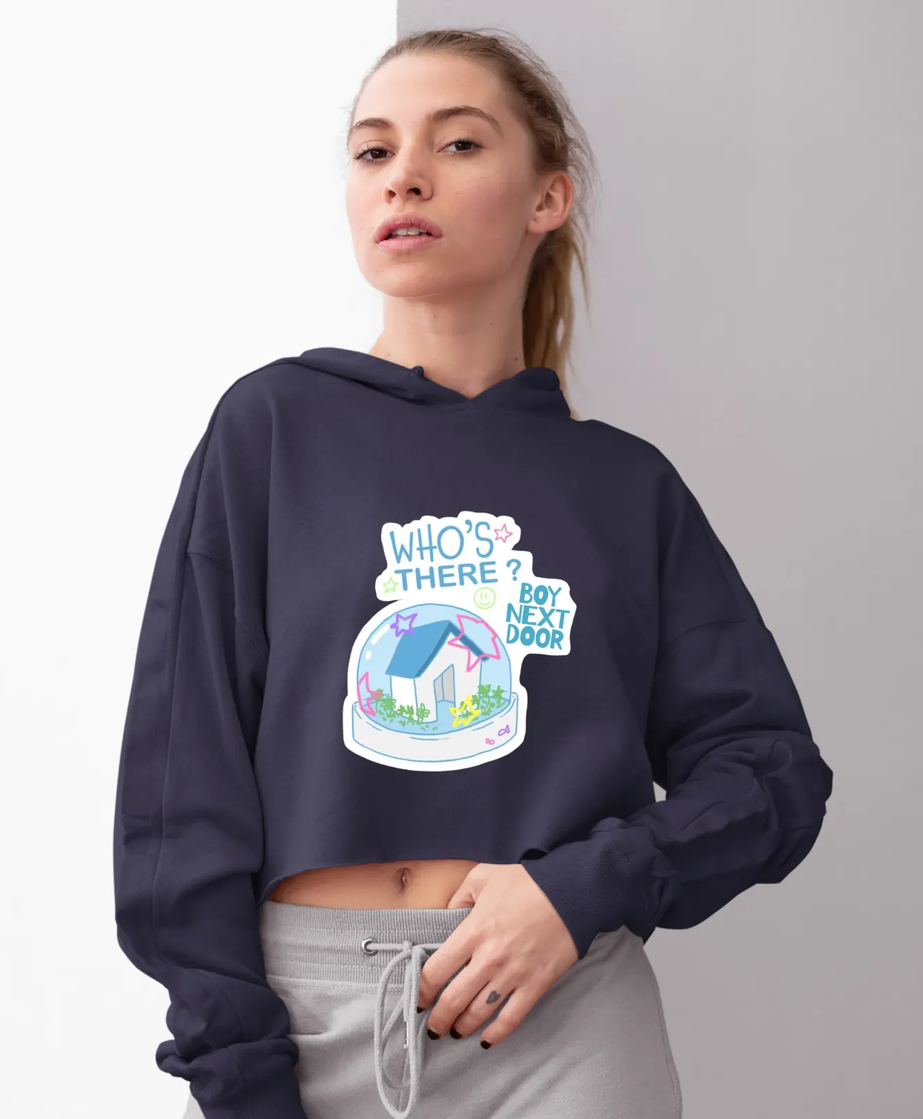 Boynextdoor Who's There? Cropped Hoodie