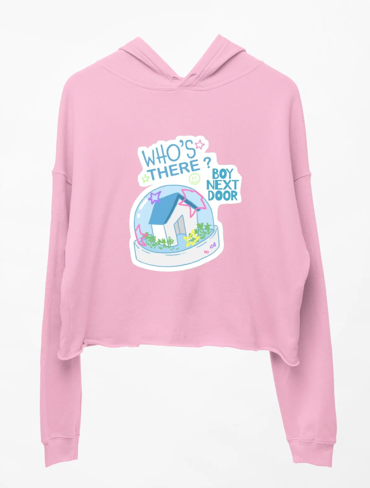 Boynextdoor Who's There? Cropped Hoodie - Pink